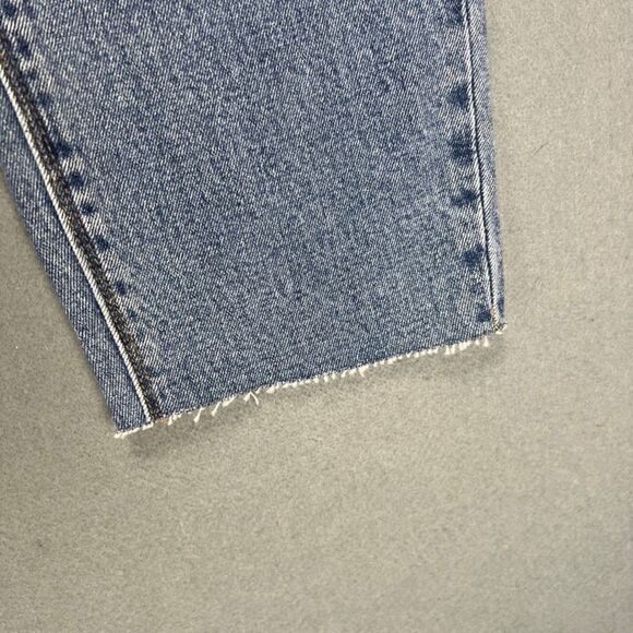 Abrand Jeans Mens 32 Relaxed Slim Taper Ankle Cropped Blue Denim Raw Hem NWT - Picture 9 of 11
